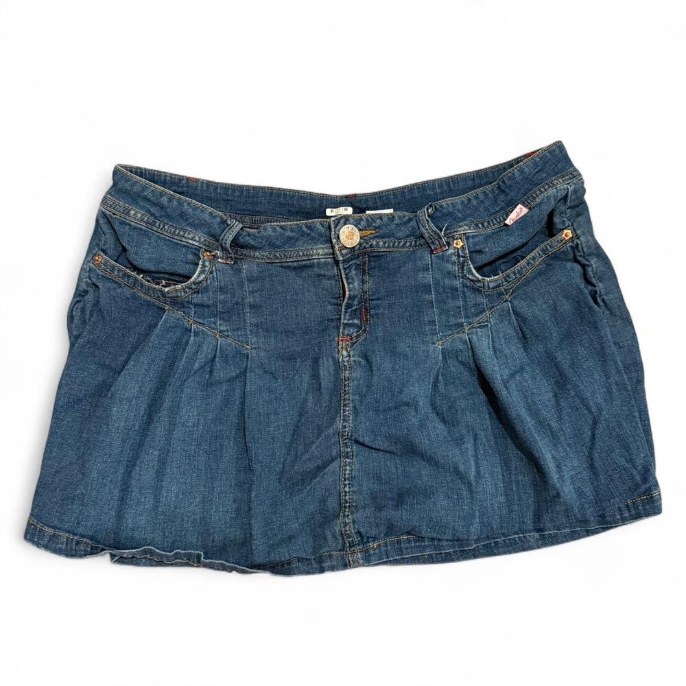 Hard Rock Cafe x Fender Women's Vintage Y2K Dark Blue Denim Jean Skirt